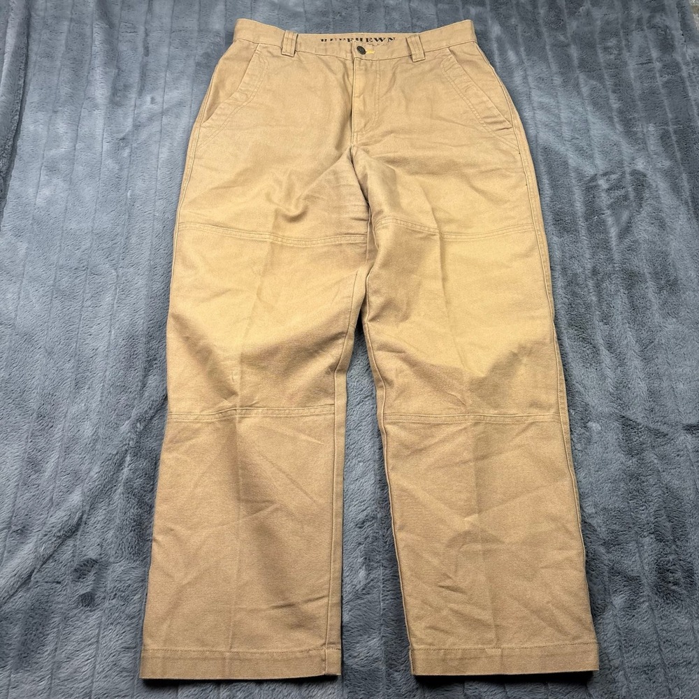 Ruffhewn Well Worn Mens Double Knee Canvas Work Pants Tan Khaki 30x32 14031